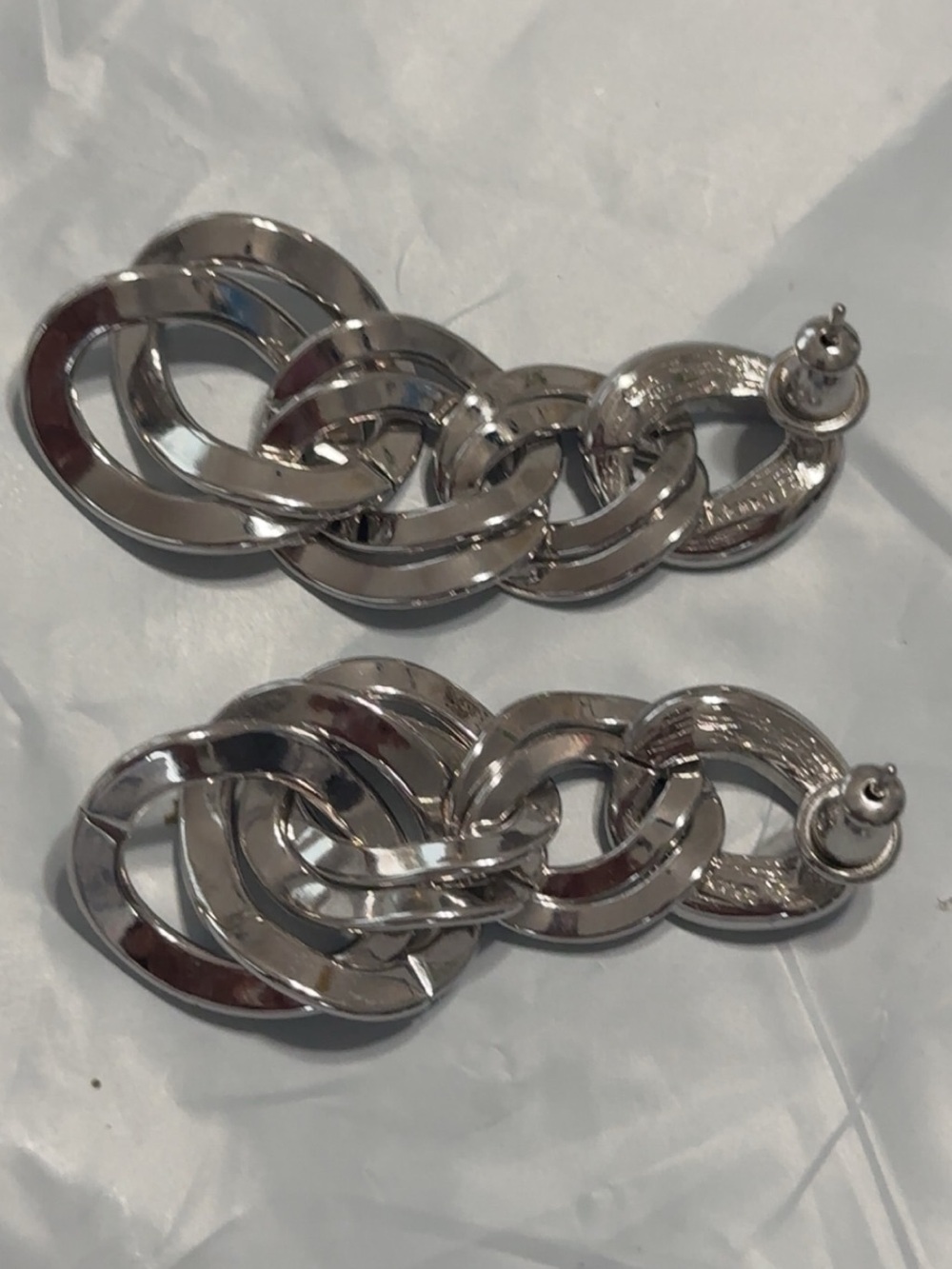 Monet Polished Silver Linked Drop Earrings